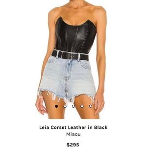 Miaou black leather corset